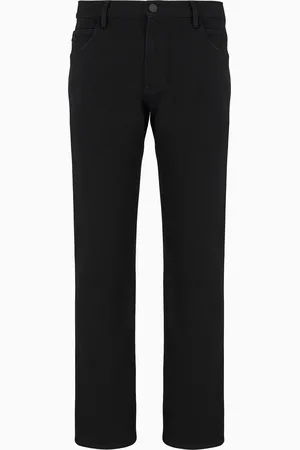 Giorgio Armani Pantalon 5 poches coupe classique en denim de coton stretch