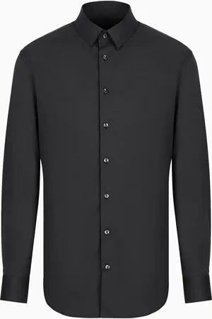 Giorgio Armani Chemise en tissu de coton stretch uni