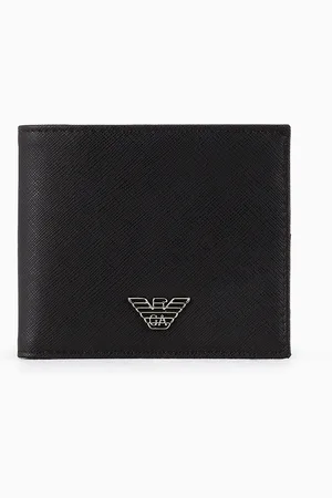 Emporio Armani Portefeuille à plaque aigle ASV en cuir saffiano régénéré