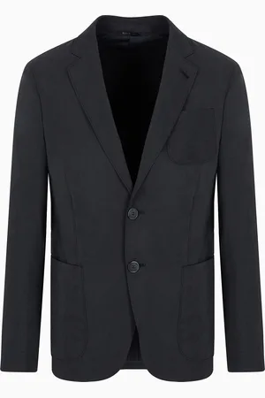 Giorgio Armani Veste à simple boutonnage gamme Upton en sergé de mélange de soie
