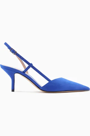 Giorgio Armani Escarpins slingback en cuir suédé laminé