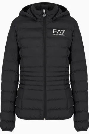EA7 Veste matelassée Core Lady en tissu technique recyclé avec capuche