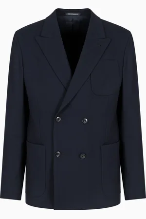 Emporio Armani Veste croisée en laine fluide