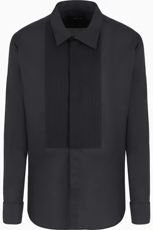 Giorgio Armani Chemise de smoking en coton avec détail plissé