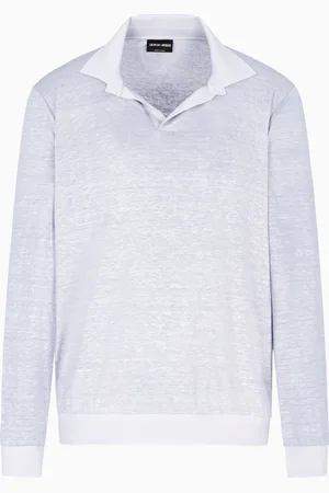 Giorgio Armani Polo à manches longues en jersey de lin