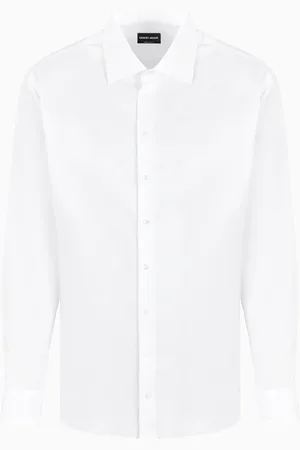 Giorgio Armani Chemise coupe classique en sergé de coton luxueux