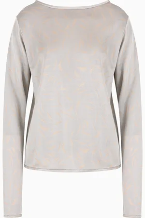Giorgio Armani Pull à col ras-du-cou en jersey de viscose jacquard bicolore
