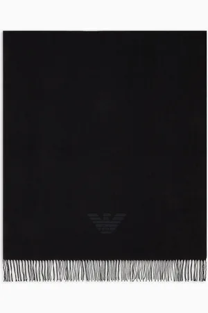 Emporio Armani Écharpe à franges et imprimé aigle