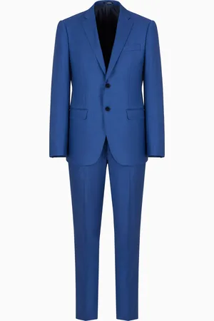 Emporio Armani Costume à simple boutonnage en grisaille à finition soyeuse