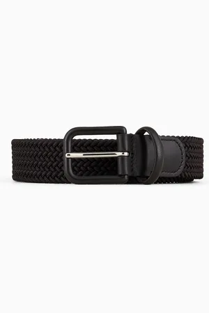 Giorgio Armani Ceinture en ruban tressé et cuir