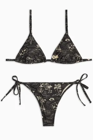Emporio Armani Bikini avec triangle rembourré imprimé Logomania