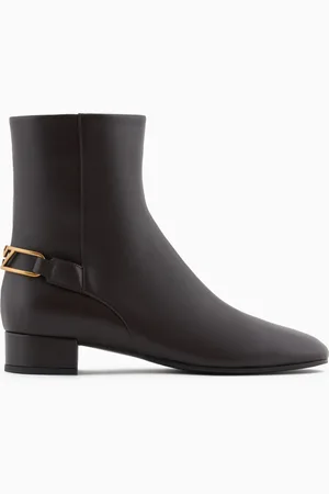 Emporio Armani Bottines en nappa avec plaque aigle