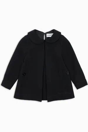 Emporio Armani Robe col Claudine en laine et viscose mélangées avec ouverture sur le devant et plis