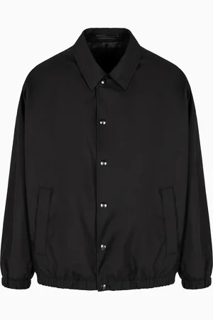 Giorgio Armani Blouson surdimensionné en toile technique de laine et soie