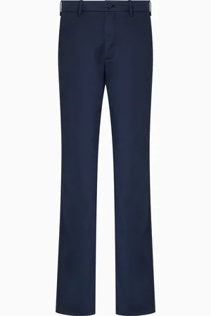 Giorgio Armani Pantalon sans pince en gabardine de coton stretch