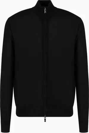 Emporio Armani Cardigan entièrement zippé en laine vierge