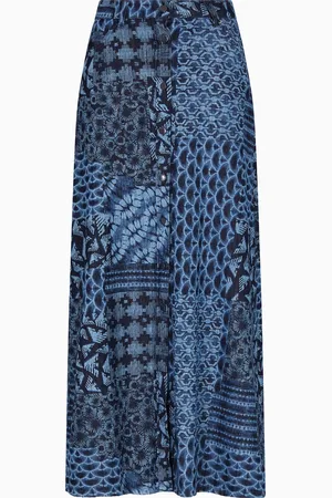 Emporio Armani Jupe entièrement imprimée en denim de coton