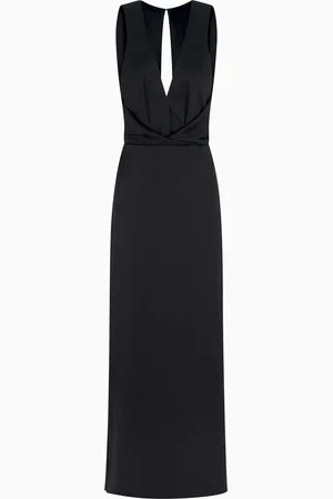 Giorgio Armani Robe longue en double satin de soie