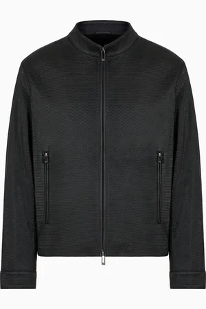 Emporio Armani Blouson en peau d’agneau ajourée semi-végétale