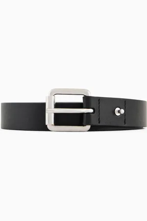 Emporio Armani Ceinture en cuir lisse avec plaque aigle