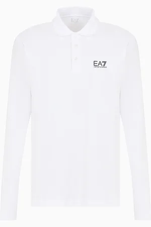 EA7 Polo à manches longues en coton stretch Core Identity