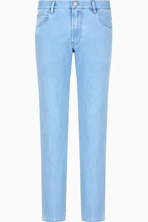 Giorgio Armani Pantalon 5 poches coupe classique en denim de coton stretch