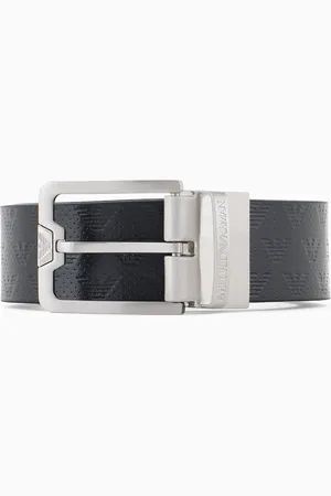 Emporio Armani Ceinture en cuir avec aigle embossé all over