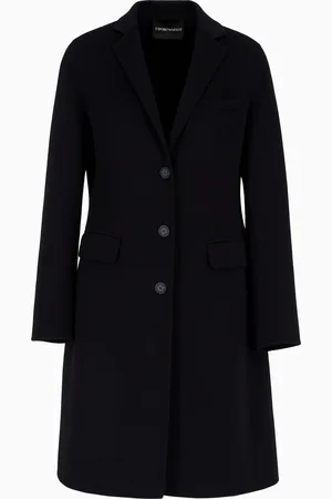 Emporio Armani Manteau mi-long avec revers en pur cachemire