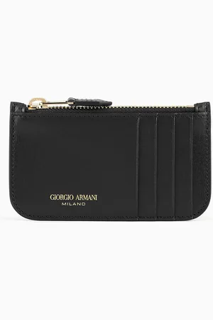 Giorgio Armani Porte-cartes La Prima zippé en cuir liégé
