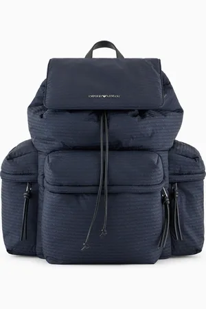 Emporio Armani Sac à dos en nylon jacquard avec inscription logo all over