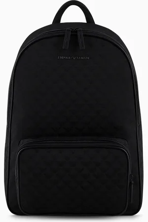 Emporio Armani Sac à dos en nylon jacquard avec aigle all over