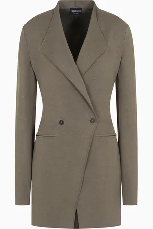 Giorgio Armani Veste croisée longue en viscose et lin