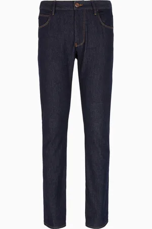 Giorgio Armani Pantalon 5 poches coupe slim en denim de coton stretch
