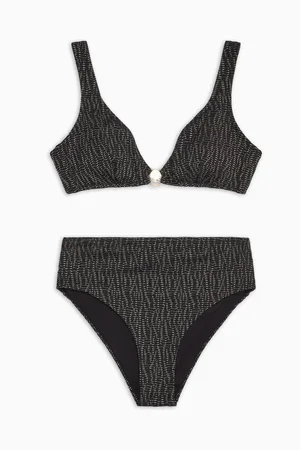 Emporio Armani Bikini avec triangle voile rembourré à motif lurex