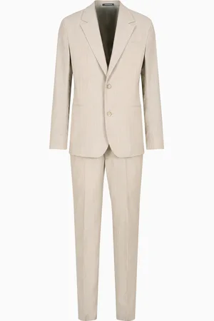 Emporio Armani Costume à simple boutonnage en toile de laine vierge Prince-de-galles mouliné