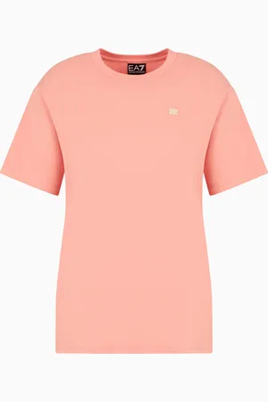 EA7 T-shirt à col ras-du-cou Core Lady en jersey de coton stretch