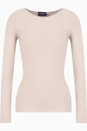 Giorgio Armani Pull à manches longues en viscose au point mousse