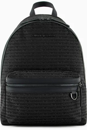 Emporio Armani Sac à dos en tissu jacquard avec inscription all over