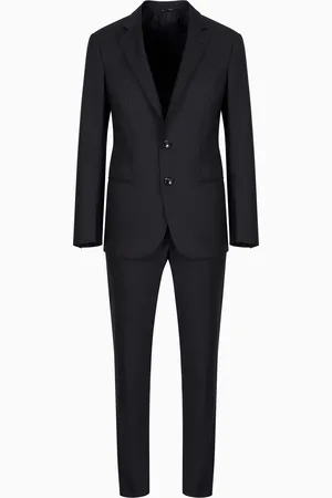 Giorgio Armani Costume à simple boutonnage gamme Soho en laine et cachemire