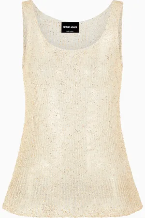 Giorgio Armani Top en maille lurex et paillettes
