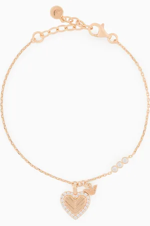 Emporio Armani Bracelet en fine chaîne en argent sterling couleur or rose