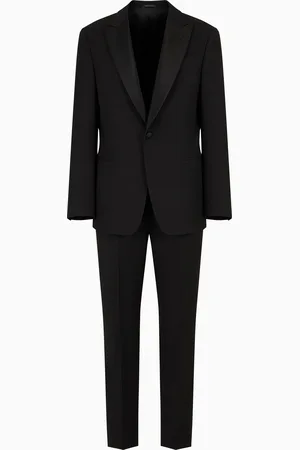 Giorgio Armani Veste de smoking à simple boutonnage en laine vierge gamme Soft