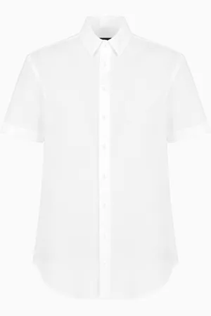 Giorgio Armani Chemise à manches courtes en seersucker de coton