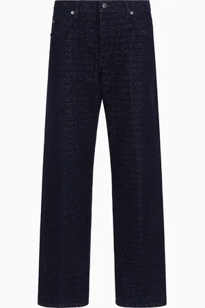 Emporio Armani Jean J74 coupe ample en denim avec inscription logo floquée all over