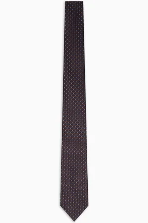 Emporio Armani Cravate en pure soie à micro motif jacquard majolique