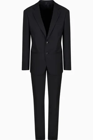 Giorgio Armani Costume à simple boutonnage gamme Soho en laine et cachemire