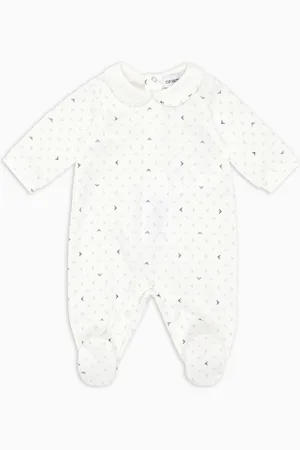 Emporio Armani Dors-bien col Claudine motif optique aigle all over