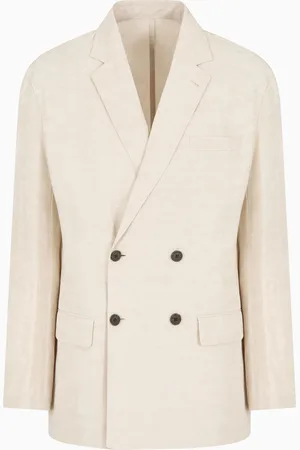 Emporio Armani Blazer à double boutonnage en mélange de lin