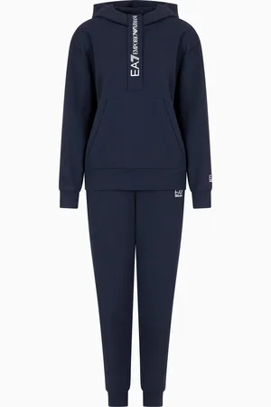 EA7 Survêtement à capuche en jersey de coton stretch