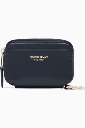 Giorgio Armani Mini portefeuille zippé en cuir